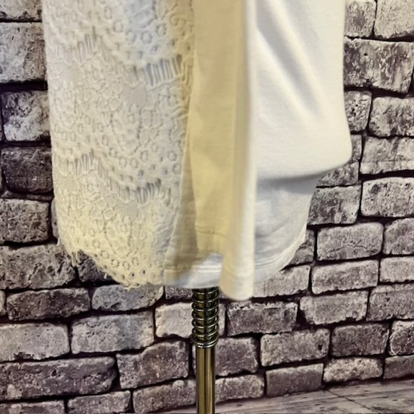 J. Crew White Lace Front Long Sleeve Blouse Size XS - Picture 5 of 8